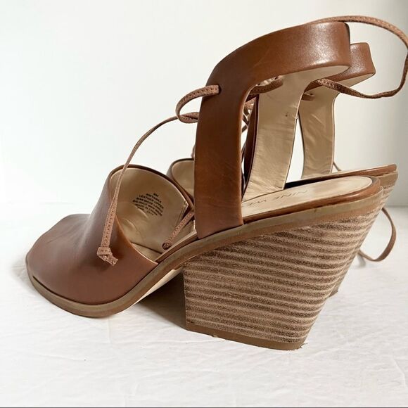 Nine West Women’s Yanka Lace Ankle Strap Sandals, Dark Natural Size 9 - Picture 7 of 14